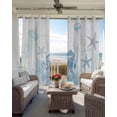thumbnail image 2 of Light Blue Ocean Blackout Curtains for Bedroom Living Room, Seahorses Jellyfish Starfish Coastal 39 In Long Thermal Insulated Room Darkening Drapes Grommet Window Treatments, 27.5 x 39 In, 2 of 9