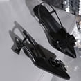 thumbnail image 5 of KEGIRLOM Women's Fashionable Casual Solid Color Pointed Toe Closed Toe Heels Versatile High Heels Shoes Black 7, 5 of 9