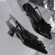 thumbnail image 5 of Correas de Tacón para Tacones Altos Bombas de Cuero Patentado con Correa Ajustable Y Tacón Esculpido de 5 cm para Oficina, Bodas O Noches de Fecha Tacones Cojines para Tacones Altos, 5 of 9