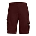 thumbnail image 3 of ZKCCNUK Men's Shorts Casual Solid Shorts with Multi-pocket Button Zipper Elastic Waist Shoort Pants M-3XL, 3 of 6