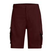 Blczomt Mens Shorts,Men Casual Solid Knee Length Cargo Pants With Pocket Straight Button Zipper Shorts