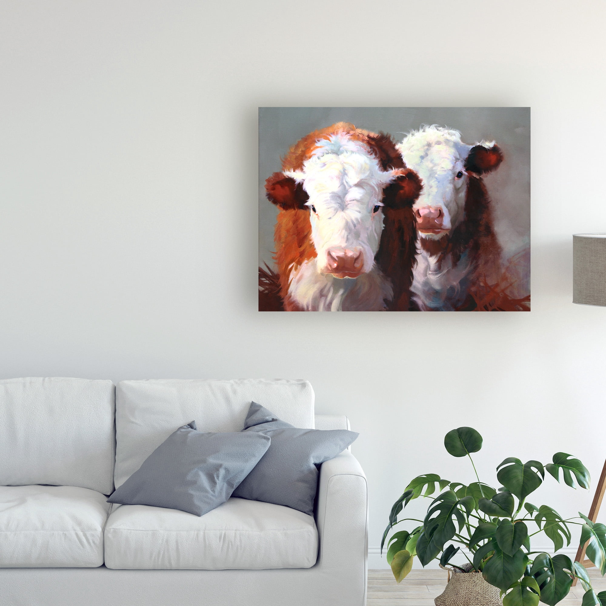 Trademark Fine Art 'Buddies Cows' Canvas Art by Carolyne Hawley