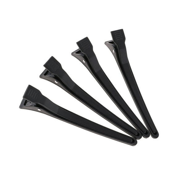 WHAMVOX 12pcs Duckbilled Hairdressing Clips Plastic Dull Polish Tight Black