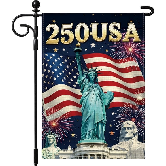 USA 250th Anniversary Flag, 1776-2026 250 Year Patriotic Banner, 250 Years America Double-Sided Garden Flag 12 x 18 Inch 4th of July Decorations Outdoor Yard Sign Banner