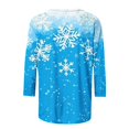 thumbnail image 5 of GA WEIHUA Clearance,Women's Tops 3/4 Sleeve Round Neck Christmas Printed Tshirts Cute Tunic Loose Fit Pullover Blouses & Basic Tees(Light Blue,Medium), 5 of 5