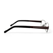 Contour Mens FM9214 Rectangular Prescription Eyeglasses with Case, Shiny Silver