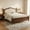 Classic Cherry, variant on VECELO Wooden Queen Size Bed with with Rattan Headboard for Adult, Enhanced by Support, Oak
