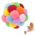 thumbnail image 1 of Colourful Cat Ball, Handmade Plush Bouncy Ball and Bark Interactive Toy for Cats Kittens Training, 1 of 9