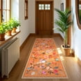 thumbnail image 4 of GUUCHA 2'x6'Area Rugs for Living Room Floral Print Rug Floor Carpet for Bedroom,Orange, 4 of 7