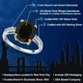 thumbnail image 2 of Gem Stone King 925 Silver and 10K Yellow Gold Black Onyx and White Lab Grown Diamond Engagement Ring for Women | 4.08 Cttw | Oval 12X10MM | Gemstone December Birthstone | Size 7, 2 of 6