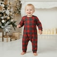 thumbnail image 6 of Family Christmas Pajamas Matching Sets Plaid Tops and Elastic Waist Pants Loungewear, 6 of 7
