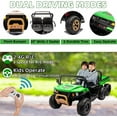 thumbnail image 3 of Garvee 24V 2-Seater Ride-On Dump Truck for Kids - 4WD Electric UTV with Remote Control, Dump Bed, 6 Wheels, Music & Headlights - Perfect Christmas & Birthday Gift (Green), 3 of 8