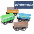 thumbnail image 4 of Conductor Carl Playtime Express Train Set | 12-Piece Wooden Train Box | Includes Unique Custom Designs and Classics: Recycling Transport, Timber Train, Wheat Car, Coal Train, Oil Tanker, 4 of 7