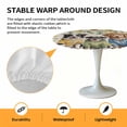 thumbnail image 2 of Elastic Fitted Round Tablecloth, Spring Dog Waterproof Stretch Table Cover for 45"-54" Tables, Sunflower Daisy Botanical Rustic Washable Outdoor Tablecloths for Patio, Picnic, Camping, 2 of 9