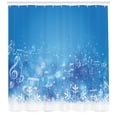 thumbnail image 3 of Ambesonne Winter Shower Curtain, Music Notes Snowflakes, 69"Wx84"L, Blue White Lilac, 3 of 3