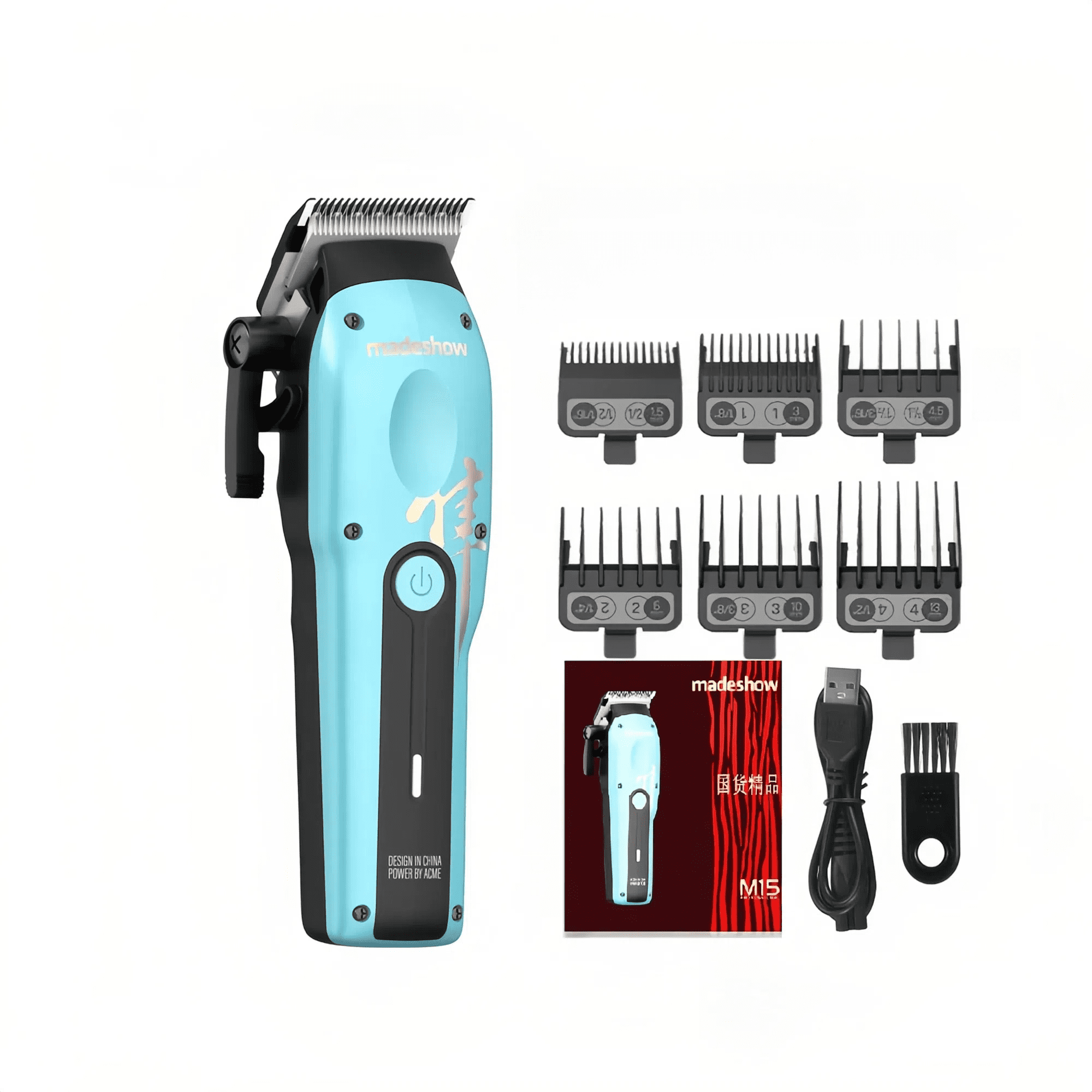 MADESHOW M15 Rechargeable Hair Trimmer Kit 6 Combs LCD Battery Indicator
Cordless Hair Clipper LCD Display Rechargeable, Professional Barber Hair Clipper for Men's Haircuts