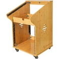 thumbnail image 3 of Sound Town DIY Solid Carbonized Bamboo Studio Rack with 11U Slant Mixer Top, 10U Front, 2U Drawer, Rubber Feet, Casters, for Recording Room, PA/DJ Equipment, Home-Audio (STBR-M11X10), 3 of 6