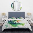 thumbnail image 3 of Designart "Abstract Expression in Green and White II" Abstract Painting Bedding Covert Set - Abstract White Modern Bed Set With 2 Shams, 3 of 6