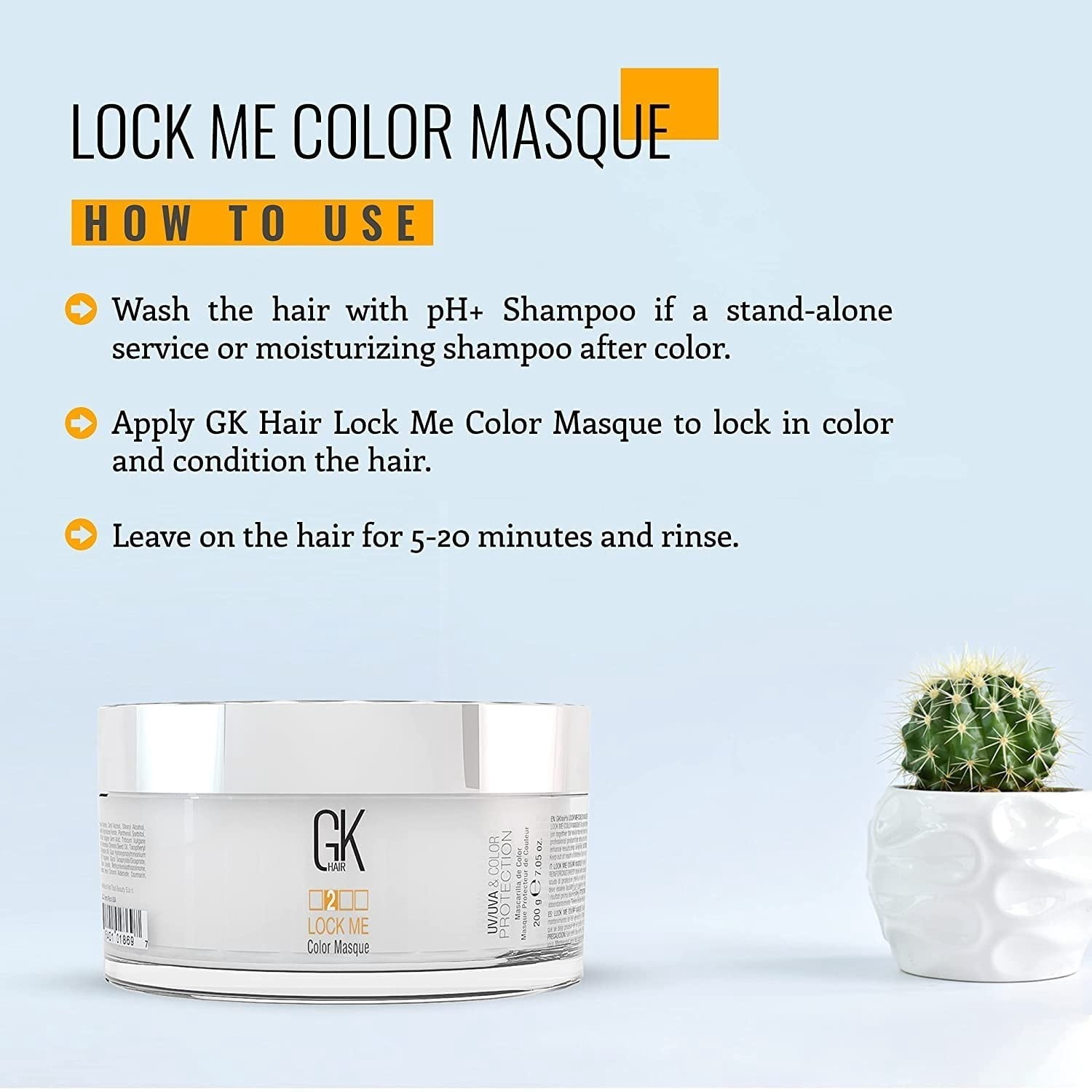 Global Keratin GKhair Lock Me Color Masque Deep Conditioner (200 g/ 7.05 fl. oz) | Hair Protection Against Dull/Damaged & Weak Hair - For Color Protection