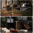 thumbnail image 5 of 2 Pack Rechargeable Cordless Table Lamps, Portable 5000mAh Battery Table Light, 3 Color Stepless Dimming LED Table Light with Memory Function, for Outdoor/Dinner/Patio/Restaurant.(Gold), 5 of 7