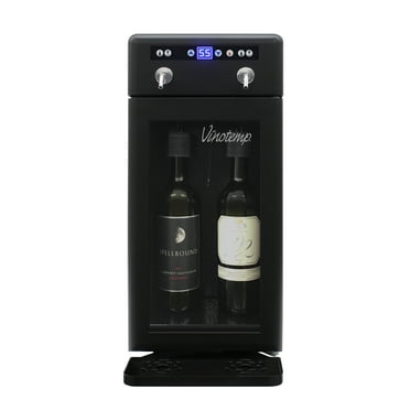 Two Bottle Wine Dispenser in Black with Digital Display