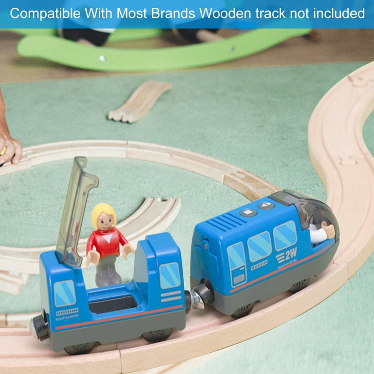 Battery Operated Train for Wooden Train Track, EVERDIJ Electric Locomotive  Train Set with Driver, Compatible with Thomas, Brio, Chuggington, Bullet  Train Toys for Toddlers (Magnetic Connection) 