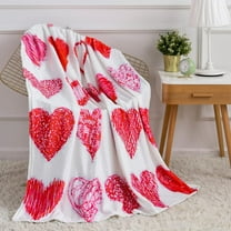 leyai Hearts Throw Blanket Flannel Couch Blankets Girls Throws for Women Men Red White Valentines Day Gifts Girlfriend Boyfriend Wife Birthday Blankets