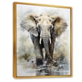 thumbnail image 2 of Designart "The Elegance Of Elephant Motion I" Animals Elephant Floater Framed Wall Art Living Room, 2 of 5