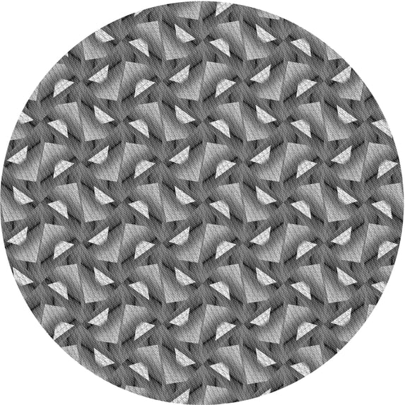 Ahgly Company Indoor Round Patterned Dark Gray Area Rugs, 8' Round