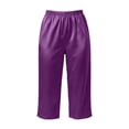 thumbnail image 2 of Jamicy Women's Pajama Pants Silk Satin Pajama Pants Capris Silky Sleep Pants Loungewear Trousers Elastic Waist Lounge Pj Bottoms, 2 of 6