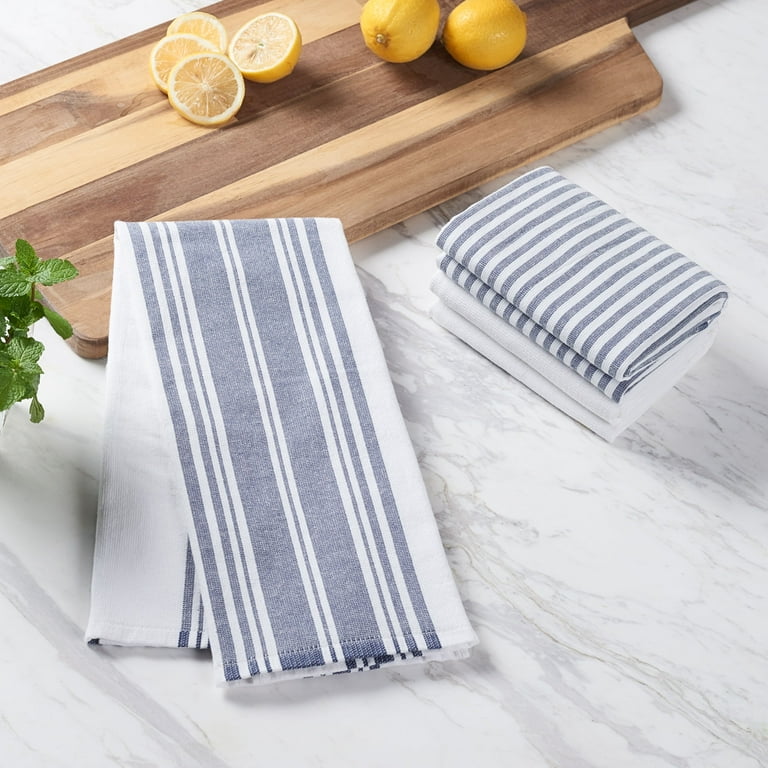 Better Homes Gardens Washed Indigo Cotton Woven Dual Purpose Oversized Kitchen Towels 3 Pack Walmart