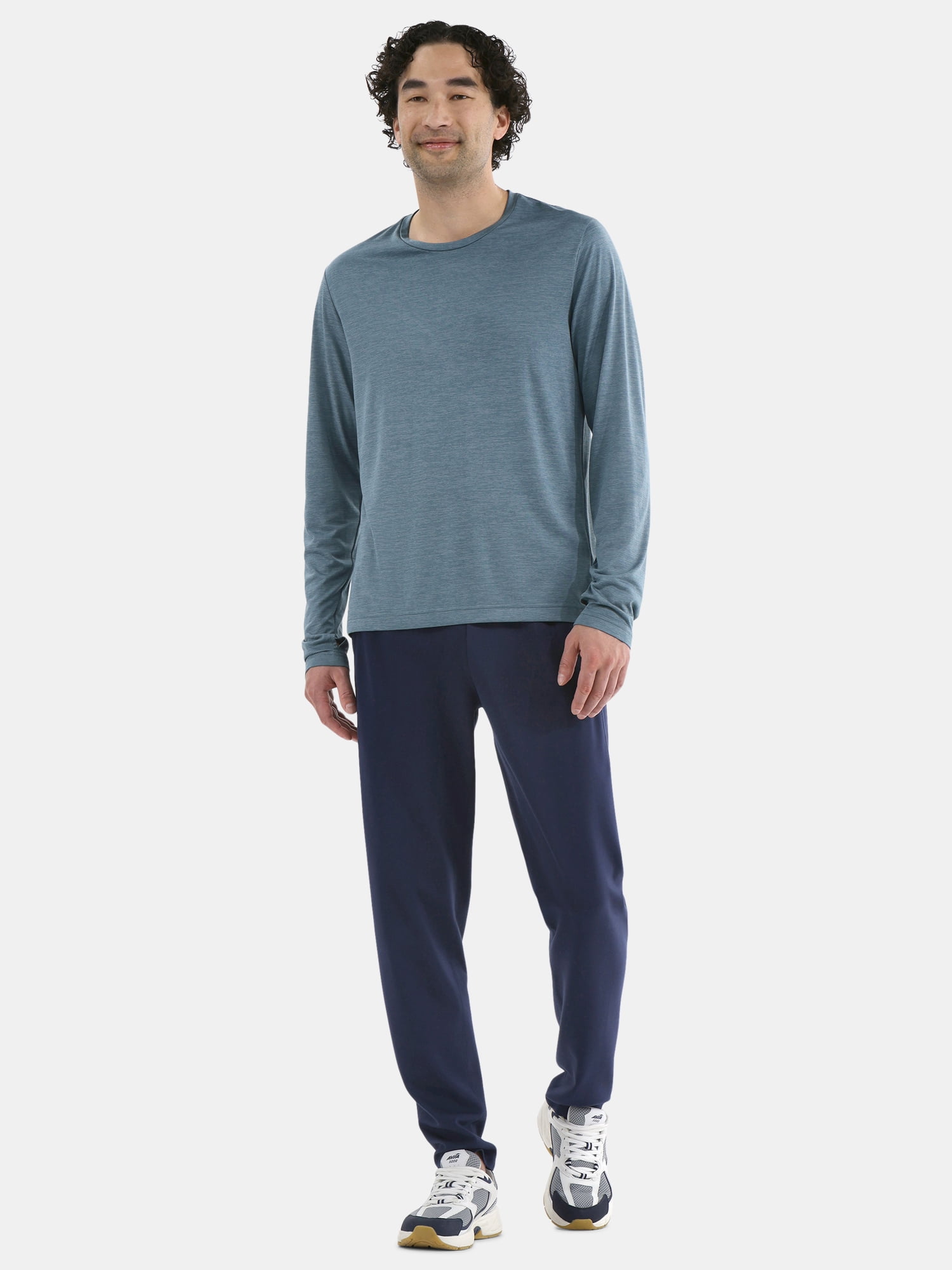Athletic Works Men's Jersey Tee with Long Sleeves, Sizes XS-5XL