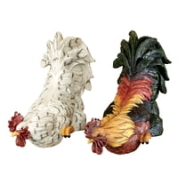 Content Rooster Shelf Sitter Set Multi Earth Set of Two 2