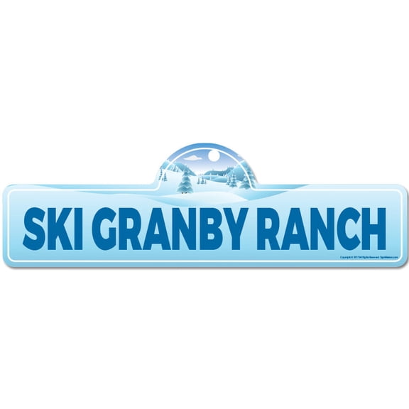 Ski Granby Ranch Street Sign | Indoor/Outdoor | Skiing Skier Snowboarder Décor for Ski Lodge Cabin Mountian House | SignMission personalized gift