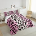 thumbnail image 3 of jejeloiu Abstract Leopard Print Bedding Comforter Set,Rustic Farmhouse Twin Comforter Sets,Pink White Black Bedding Set For Girl,Microfiber Bedroom Decor,2pcs, 3 of 8