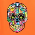 thumbnail image 5 of Wild Bobby Dean Russo Colorful Sugar Skull Streetwear Women Graphic Tee, Orange, Small, 5 of 5