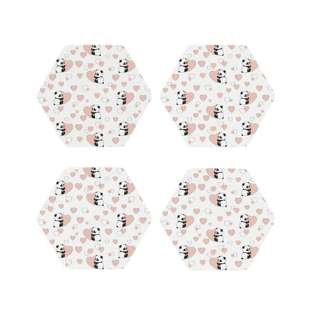 

Leather Coasters with Heat-resistant for Drinks Heart Panda -标题2 Hexagon