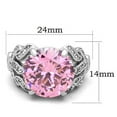 thumbnail image 4 of Silver Womens Ring Rose Pink Anillo Para Mujer Stainless Steel Ring with AAA Grade CZ Rosa, 4 of 4