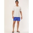 thumbnail image 3 of Shorts de baño de cintucon cordón de forro de malde color sólido de plade verano pahombre Azul 36, 3 of 6