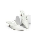 thumbnail image 3 of Women’s Elegant Pointed Toe Kitten Heel Mules With Rhinestone Accent, 3 of 8