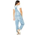 thumbnail image 4 of Celebrity Pink Women's Boyfriend Cuffed Denim Overall, Sizes XS-XXXL, 4 of 5