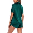 thumbnail image 4 of Ekouaer Pajama Sets Women Short Sleeve Casual Satin Sleepwear Tops and Shorts Nightwear, 4 of 6