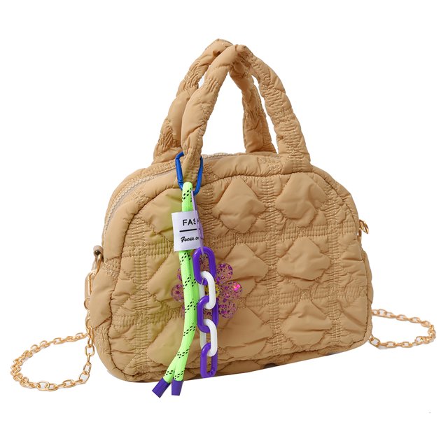 Bolso Hombro para Mujer Bolsos Mensajero Acolchados Informales Mano Con Cadena Nailon