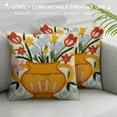 thumbnail image 3 of GOSMITH  Farmhouse Floral Blossom Tufted Throw Pillow Cover Spring Colorful Flower Vase Leaves Pillowcase Soft Square Cushion Case Yellow, 3 of 5