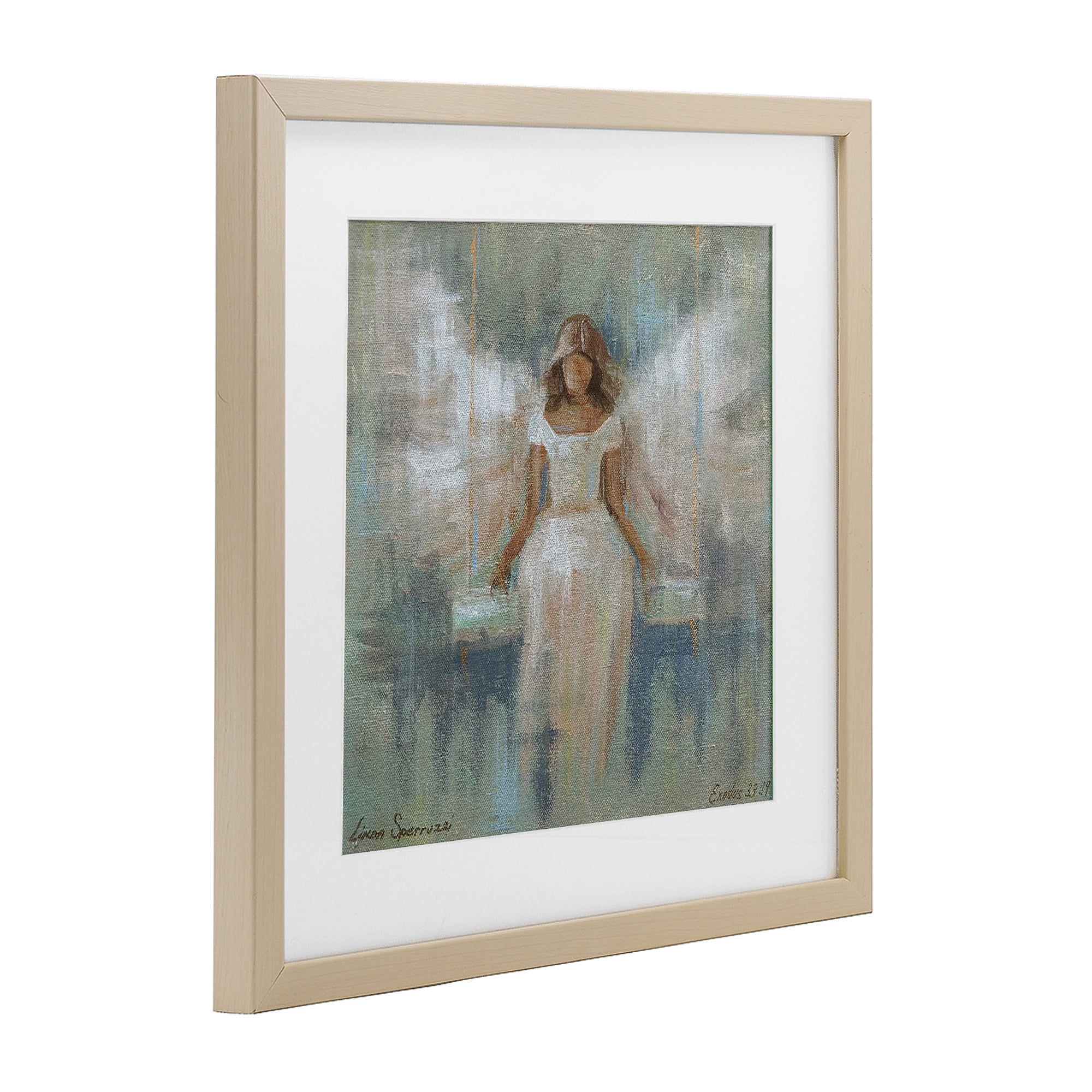 Stupell Industries Dreamlike Restful Angel Birch Framed Print Under Glass, design by Linda Sperruzzi