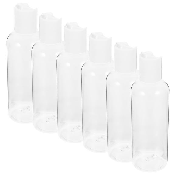 HONMEET 6-Pack Travel Size Empty Plastic Bottles for Lotion, Round Shoulder Refillable Containers for Travel and Shopping