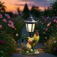 thumbnail image 5 of Garden Decorations, 12.4 Inch Outdoor Roosters Statues Solar Sculptures with Solar Lights and Flowerpot Funny Garden Decor Animal Figurines Resin Outdoor Statues for Patio Yard Lawn Balcony Gifts, 5 of 5