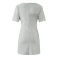 thumbnail image 5 of Vestido sexy de lentejuelas con cuello en V y manga corta para mujer - Color liso, corte ajustado, poliéster - Elegante vestido de fiesta para veladas, bodas y salidas nocturnas, 5 of 5
