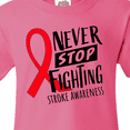 thumbnail image 4 of Inktastic Never Stop Fighting Stroke Awareness Red Ribbon Youth T-Shirt, 4 of 5