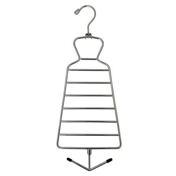 Multi-Purpose Space-Saving Hanger with Bottom Spinner Hook | Scarf and Tie Holder with Top Folding Hook | Metal Closet Organizer for Men and Women | Chrome Finish for Durability | Pack of 2